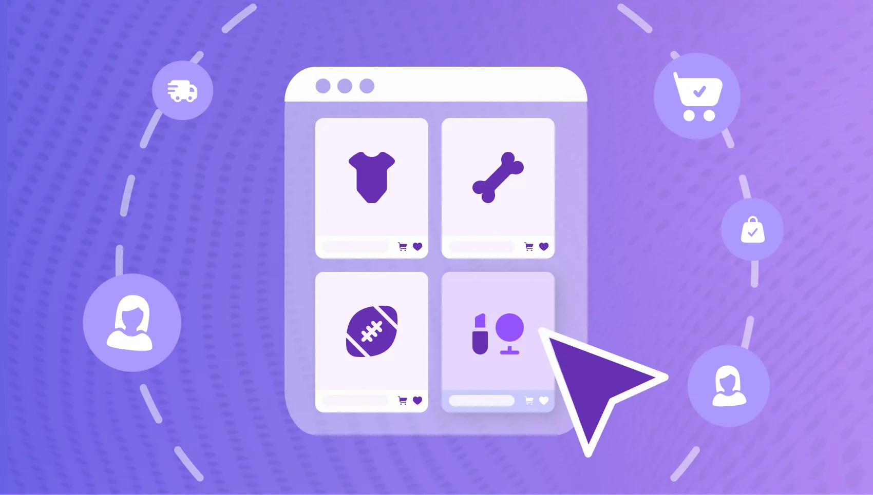 Mouse hovering over baby, pet, toy, and beauty dropshipping products