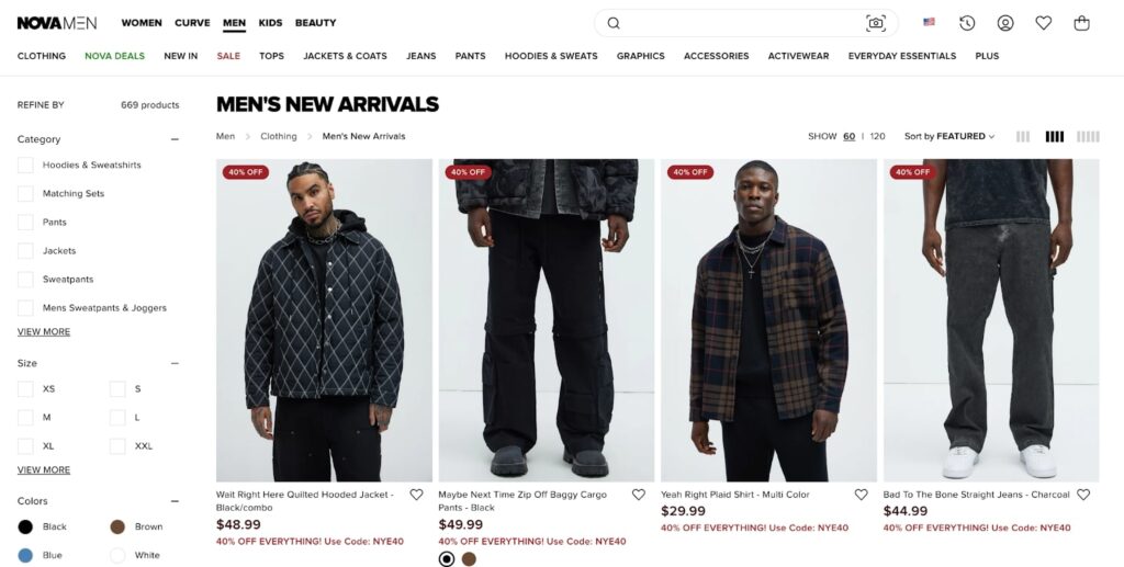 A sample fashion store with high-quality photos