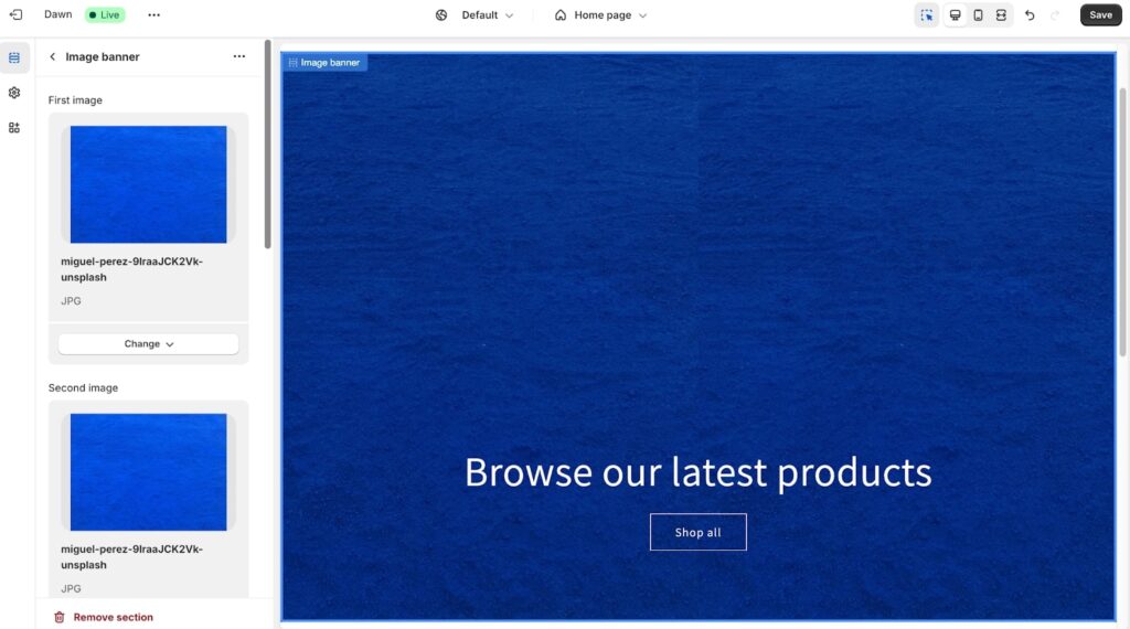 an example of how you can visually customize your store