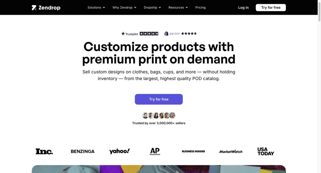 Best print-on-demand Zendrop