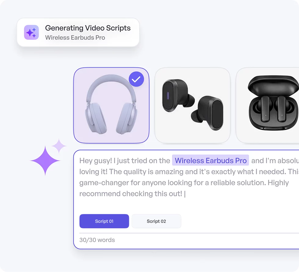Generate script step in AI ad generator